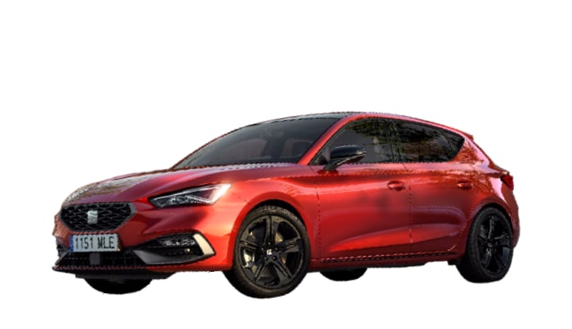 seat leon 5d fr trim desire red colour with machined alloy wheels 